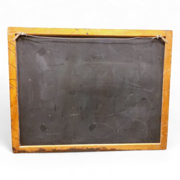 Kreidetafel, Holzrahmen braun lackiert, Schreibfläche beidseitig schwarz, 130x100