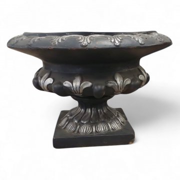 Blumenschale, Ton schwarz/silber, H 31, Ø 45