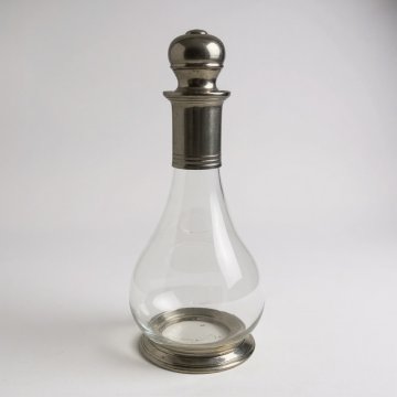 Karaffe, bauchig, Stöpsel, Fuß und Hals Zinn