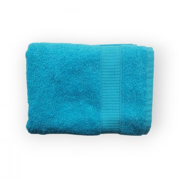 Handtuch, 50x100cm, türkis, eingewebte Bordüre