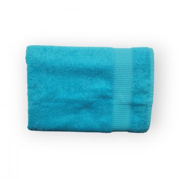 Badehandtuch, 70x140cm, türkis eingewebte Bordüre