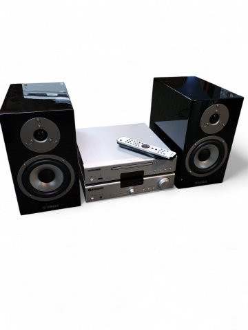 Stereoanlage, Musikanlage, DELUXE, 5 teilig, silber/ schwarz Hochglanzlack, mit Fernbedienung, funktionstüchtig, Verlust der Fernbedienung 95 €