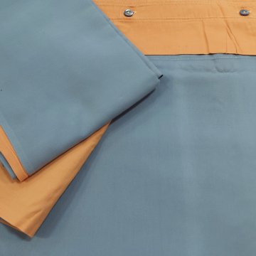 Garnitur 135x200 Makosatin, eine Seite grau, eine Seite orange + 2 Kissen 75x75