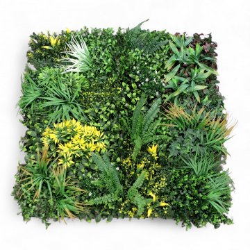 Kunstpflanze,Wandobjekt,ETERNITY,verschiedene Pflanzen/Gräser auf Kunststoffgitter,100x100cm