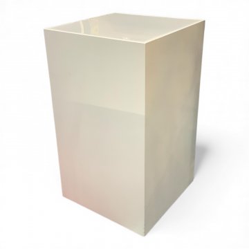 Podest, M, Postament, weiss, quadratisch, Holz, Plexiglas Abstellfläche, mit Sockel
