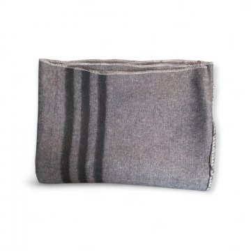 P- Decke 152x210cm, Mischgewebe, grau/schwarz meliert, am rand Streifen in schwarz