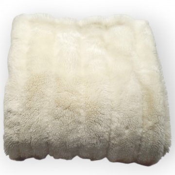 P- Decke 125x155cm, wollweiß, Kunstfell mit Streifenstruktur, Rückseite Microfaser