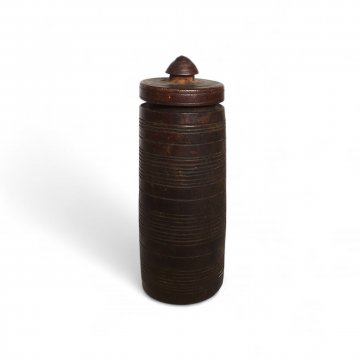 Dose Tabakdose, Holz, dunkel, schmal, Rillenoptik, alt, Handarbeit, 19H