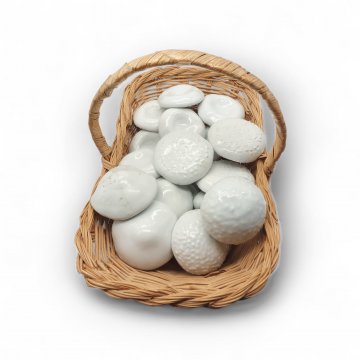 Pilz aus Porzellan weiss, H: 11 cm