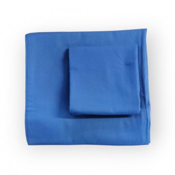 Bettwäschegarnitur 135x200cm+ Kissen 75x75cm, Royalblau, Satin, Baumwolle