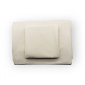 Bettwäschegarnitur 130x180cm + Kissen 70x70cm, creme, Baumwolle