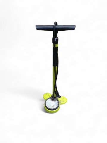 Fahrradpumpe, einfach, Kunststoff neongelb, Luftpumpe