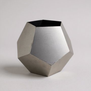 Vase, 12seitig / Dodekaeder, Edelstahl, Ø20cm