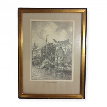 Bild, Hafen alt, 29x39cm, Bleistiftzeichnung