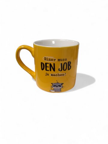 Tasse JOB, Porzellan gelb, H=9cm, ø 8cm