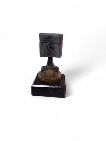 Pokal KOLBEN, klein, Motorsport, Sport, grau, gold,schwarz,Mamorsockel H 10cm B 55 cm, L 55 cm