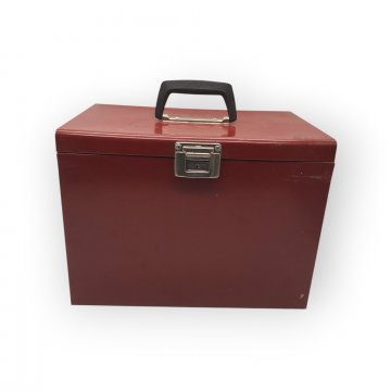 Werkzeugkasten, Metall, rot, mit Griff