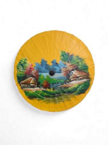 Schirm LAND ,Landschaft, Holz, D 85 cm,L 68 cm 