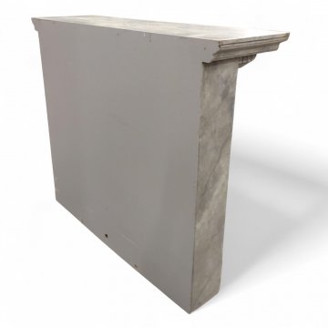 Kamin, FB, Holz,hellbeige/grau, marmoriert, seitlich kanneliert, H150xB178xT52, Kamin B150xT43