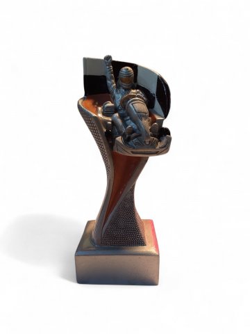 Pokal FLAGGE, Motorsport, Sport, silber,gold,schwarz,weiß, H 15 cm B 7 cm