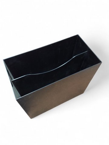 Schallplattenbehälter, Kunststoff, schwarz ,ohne Inhalt, 33 cmx35cmx17,5cm