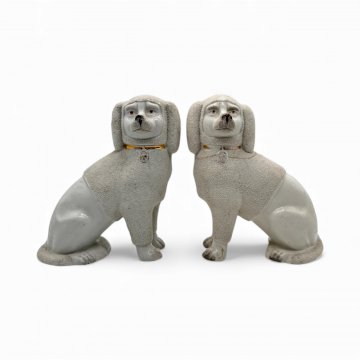 Figur, Hund, Porzellan, Vintage, Staffordshire (beschädigt)