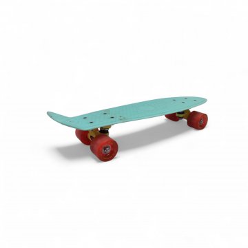 Skateboard, SURF, hellblau, Beach Board, Rollen rot, 57x15cm, h 10cm
