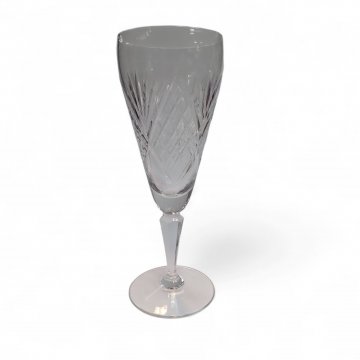 Sektglas KRISTALL, Glas, transparent, klar, mit Schliff, H 17 cm, Ø 6,5 cm