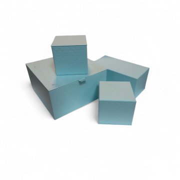 Schachtelset, Pappe, türkis 4- teilig, 22 x 22 x 12 cm