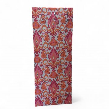 Garderobenwand 190x75cm, textile Bespannung (rosa/orange/creme), drei Aluhaken