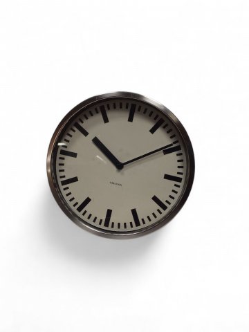 Wanduhr KARLSON, Edelstahl poliert, ø=24cm,ohne roten Zeiger