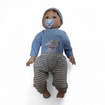 Babypuppe PÜPPI,Puppe, blaue Augen, mit Haare, mit Kleidung, mit Nuckel ,B ca.20 cm, L 50cm, Kunststoff