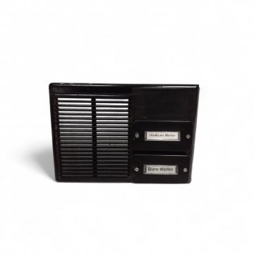 Klingelbrett/ Sprechanlage, braun, Kunststoffmit 2 Klingelknöpfen, 21 x 15,5 cm, Attrappe, ohne Funktion