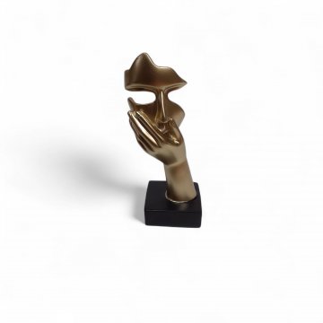 Dekoobjekt, FEMME No2, Kunstharz,schwarz, gold, 17 x 5 x 5 cm