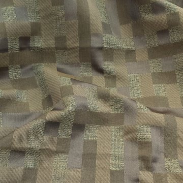 Dekostoff 215x140 grün, braun kariert gewebtes Patchworkmuster
