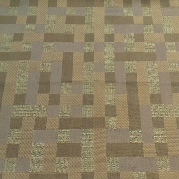 Dekostoff 215x140 grün, braun kariert gewebtes Patchworkmuster