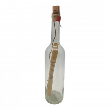 Flaschenpost, Flasche, Korken, Klarglas, 23cm