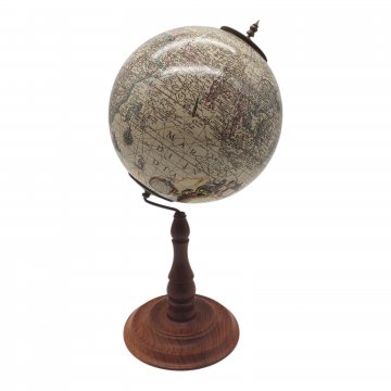 Globus auf Holzsockel, Vintage-look, klein, Ø15cm Höhe30cm