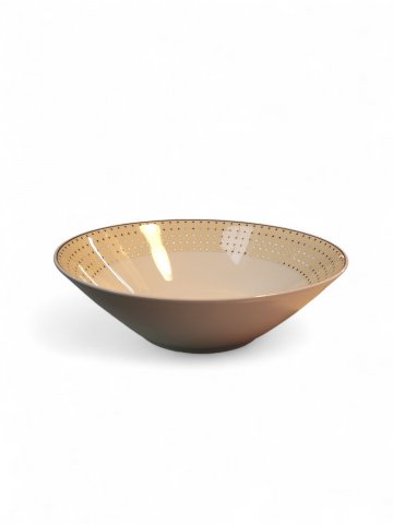 Schüssel LIVING, Keramik, weiss,gelb,mit blauen Punkten , ø 24 cm