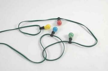 Lichterkette E27, Länge 16m, 16 Fassungen, grünes Flachkabel, für den Aussenbereich, OHNE Leuchtmittel