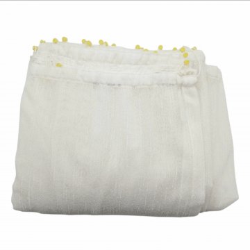 Gardine 490x235cm, altweiß, feines Netz mit Struktur, transparent, Bleiband