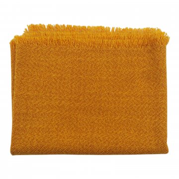 Tischläufer 38x95cm, orange/gelb meliert mit Fransen,  Wolle