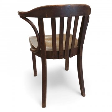 Schreibtischarmlehnsessel, ZWJ, Buche braun, gestäbter Rücken