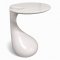 Beistelltisch, HOOK White, Hochglanz weiß, organische Form, Platte rund mit Aussparung, H57 Ø44