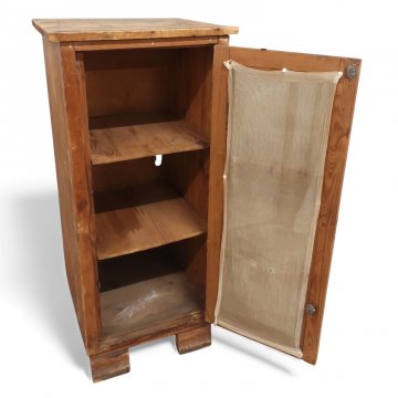 Küchenkommode, JHW, natur, Füßchen gewellt, 1 Tür, Fliegendraht, 47x43x103 cm