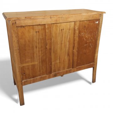 Kommode, Eiche, 2 Türen und 2 Schübe mittig, Schnitzereien, Perlstab, Messinggriffe, B112xT50xH98