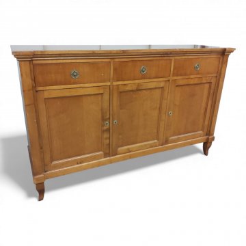 Sideboard, Kirschbaum, 3-türig, 3 Schübe, Ringgriffe, Füße geschwungen, Einlegeböden, B154