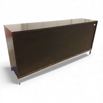 Sideboard, wenge dkl.braun gebeizt, 3-türig, 3 Schübe oben, Chromgestell quadr., Chromgriffe, B185xT45xH86