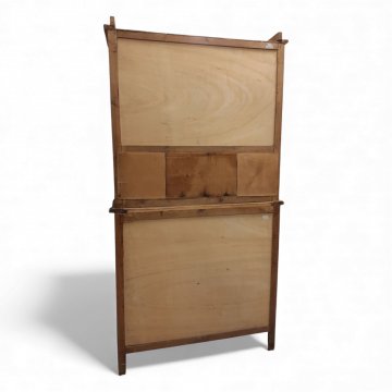 Buffet, 2-tlg, Weichholz natur, OT. 3-türig bleiverglast, Rücken mit Spiegeleinsatz, UT. 2-türig 2 Schübe, B107xH203