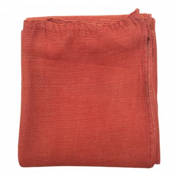 Vorhang H275xB115, ziegelrot, Vorderseite rot, Rückseite braun, Effektgarn m. kl. Verdickungen, fester Griff mit Gradinenband